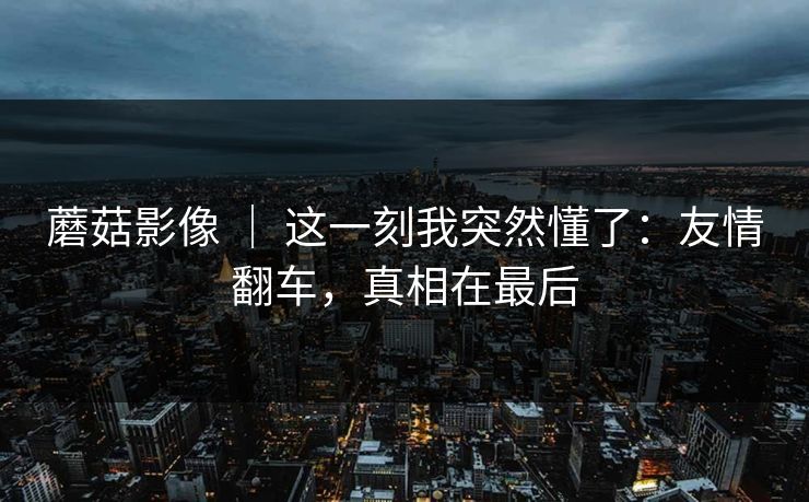 蘑菇影像 | 这一刻我突然懂了:友情翻车,真相在最后 蘑菇影像 | 这一刻我突然懂了:友情翻车,真相在最后