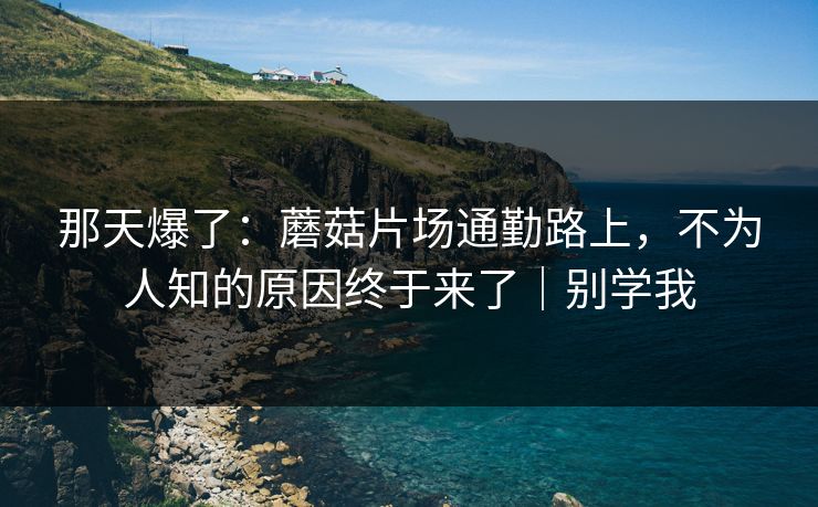 那天爆了：蘑菇片场通勤路上，不为人知的原因终于来了｜别学我
