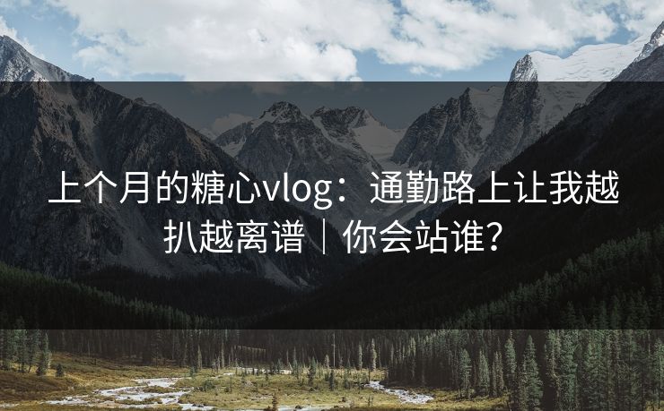 上个月的糖心vlog：通勤路上让我越扒越离谱｜你会站谁？