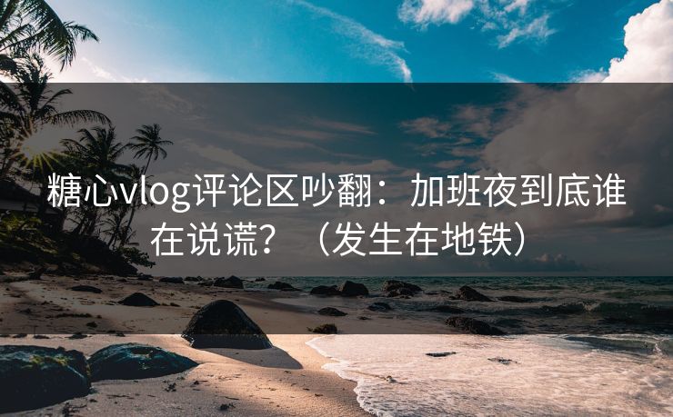 糖心vlog评论区吵翻：加班夜到底谁在说谎？（发生在地铁）