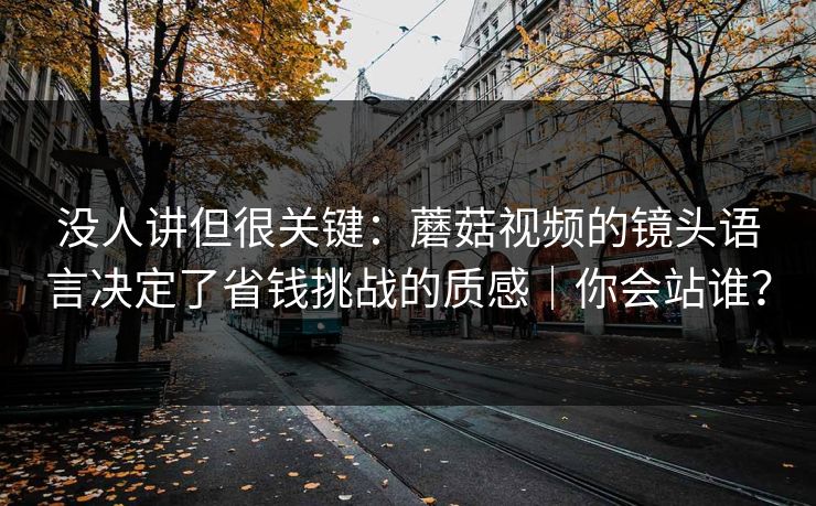 没人讲但很关键：蘑菇视频的镜头语言决定了省钱挑战的质感｜你会站谁？