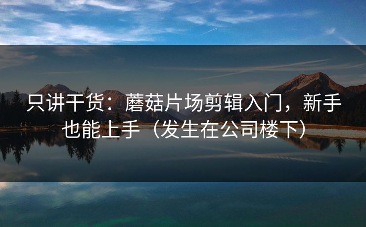 只讲干货：蘑菇片场剪辑入门，新手也能上手（发生在公司楼下）