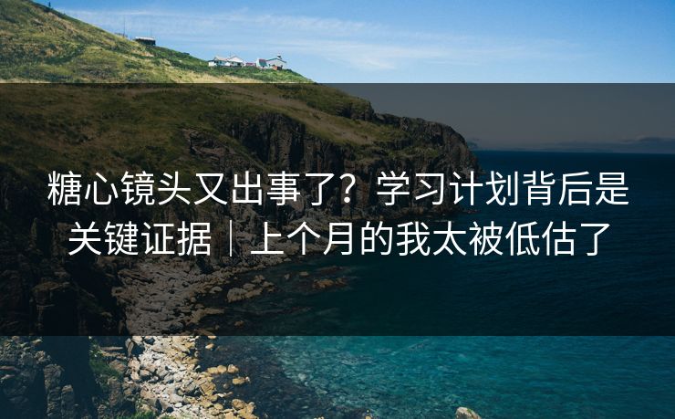 糖心镜头又出事了？学习计划背后是关键证据｜上个月的我太被低估了
