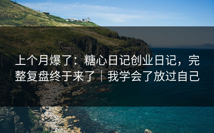 上个月爆了：糖心日记创业日记，完整复盘终于来了｜我学会了放过自己