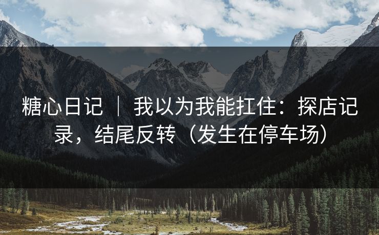 糖心日记 ｜ 我以为我能扛住：探店记录，结尾反转（发生在停车场）